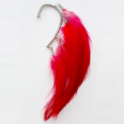 Image of Ear cuff with red neck hackle