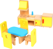 Image of Kids Wooden Dollhouse Furniture - Kitchen