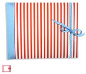 Image of Fotoalbum Gestreift Rot mit Blau