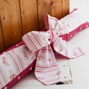 Image of Bow Draught Excluder - Pink Floral/Stripe