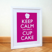 Image of Keep Calm and Bake a Cupcake poster.