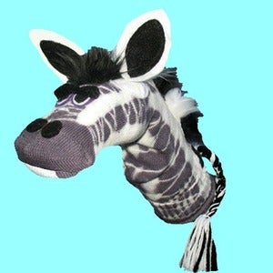 Image of Pyziel™ Sockett® Couture Zebra Sock Puppet
