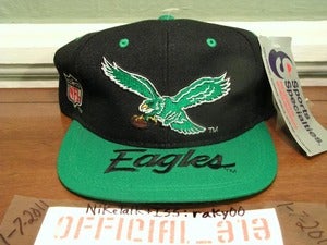Image of VINTAGE PHILIDELPHIA EAGLES LOGO SCRIPT SPORTS SPECIALTIES SNAPBACK CAP HAT