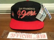 Image of VINTAGE SAN FRANCISCO 49ERS SCRIPT SPORTS SPECIALTIES SNAPBACK CAP HAT 