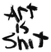 Image of ART IS SHIT Screenprinted Stickers 3 Pack 4"x4" Weatherproof