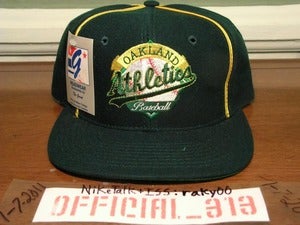Image of VINTAGE OAKLAND ATHLETICS JERSEY TEXT THE GAME SNAPBACK CAP HAT