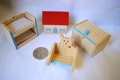 Image of Chunky Wooden Kids Dollhouse Furniture - Nursery