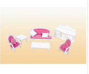 Image of Dollhouse Pink and White Chaise Lounge Set