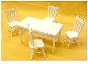 Image of Dollhouse Furniture - Rectangle Table and Chair Set