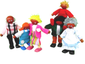 Image of Dollhouse Wooden Family Set - International