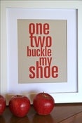 Image of one two buckle my shoe PRINT
