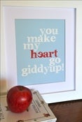 Image of you make my heart go giddyup - blue PRINT