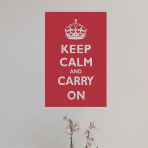 Image of Wall Decal Art Sticker - Keep Calm and Carry on Poster style- available in 4 sizes