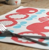 Image of Screen printed Placemat in red/blue