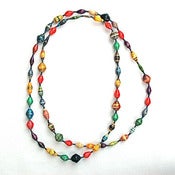 Image of Recycled Paper Bead Necklace - Long - Uganda