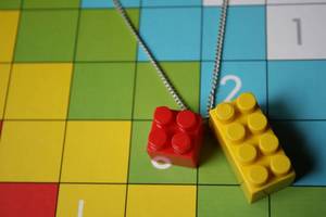 Image of Lego Style Necklace on Extra Long Chain (Free P&P)