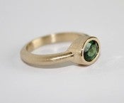 Image of Faceted Green Tourmaline Ring