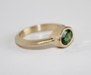 Image of Faceted Green Tourmaline Ring