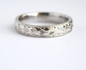 Image of Slim Hand Engraved Wedding Band