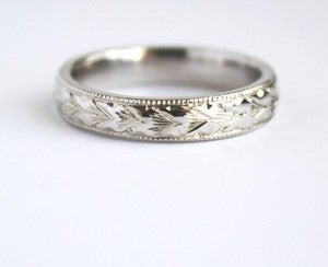 Image of Slim Hand Engraved Wedding Band