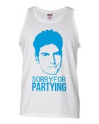 Image of Sorry for Partying Charlie Sheen Tank Light Blue