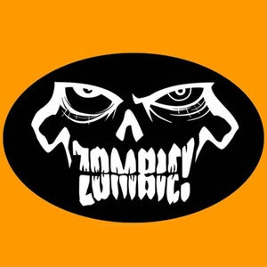 Image of ZOMBIE! Oval Sticker 4.25x2.75 inches