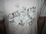Image of Cowboy cat design t shirts (White)
