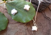 Image of flower pad earrings and matching pendant