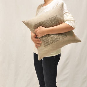 Natural Squares Pillow Cover