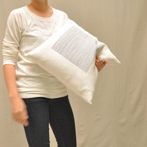 White Lines Pillow Cover