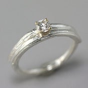 Image of Wrapped Sterling Silver Twig Band with White Diamond