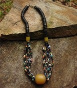 Image of African Coconut Disk and "Amber" Necklace
