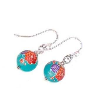 Image of Sterling Silver Yokosuka Tensha Earrings - Turquoise