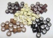 Image of Silicone Micro Rings & Long Copper / Beads for Hair Extensions