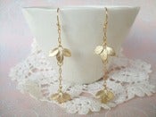 Image of Triple Leaf Earrings in Gold