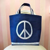 Image of ♡ BAG "PEACE" GREY & BLUE