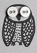 Image of Owl Canvas Button stud earrings