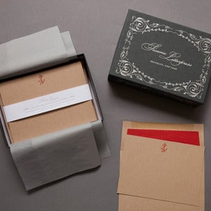 Image of Letterpress Anchor Deluxe Note Cards