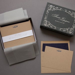 Image of Letterpress Whale Deluxe  Note Cards
