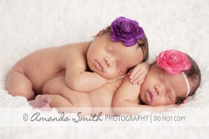 Image of Set of Adorably SWEET headbands in Precious Pink and Berry Grape