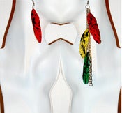 Image of "JOmaica" Feather Earrings