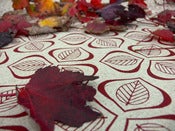 Image of 'Leaves' Hand Printed fabric by Mookah - in Rust