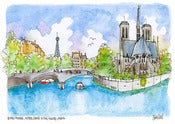 Image of Eiffel, Notre Dame, Seine, Paris