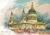 Image of St Paul's Cathedral, London by Tom Browne - Beautiful 10x7 inch print