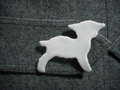 Image of porcelain lamb brooch