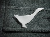 Image of Porcelain white duck Brooch