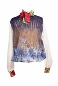 Image of Blouse cravate en voile de coton aquarelle/ Watercolor Cotton tie blouse