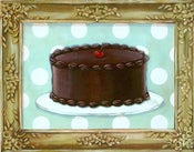 Image of Gilded Sweetness Classic Chocolate Cake within faux painted frame canvas print