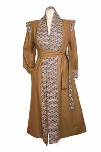 Image of Manteau "épaulettes" réversible marron petits ronds/ Brown and little circles reversi