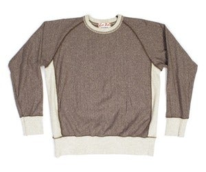 Image of Brown Heather Ringspun Cotton Crossgrain Terry Crew